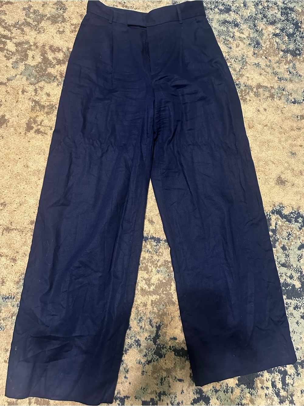 Banana Republic Navy Wide-Leg Chinos
